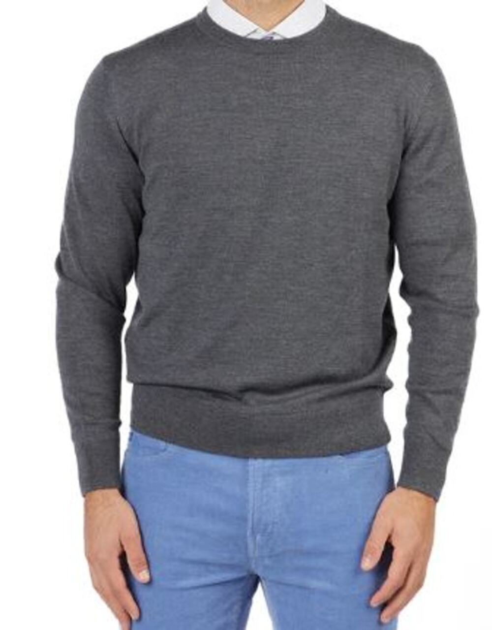 Men's Stitch Golf Cambridge Crewneck 100% Merino Wool Sweater - Gray, Medium